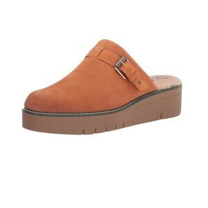 Naturalizer Burnt Orange Suede Slip-On Clog Mule with Buckle